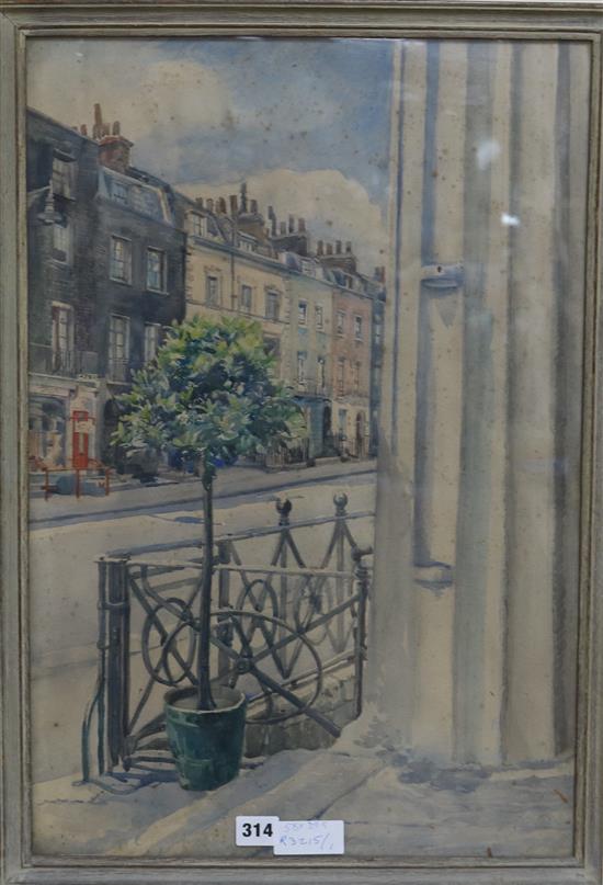 English School Street scene 58 x 39cm